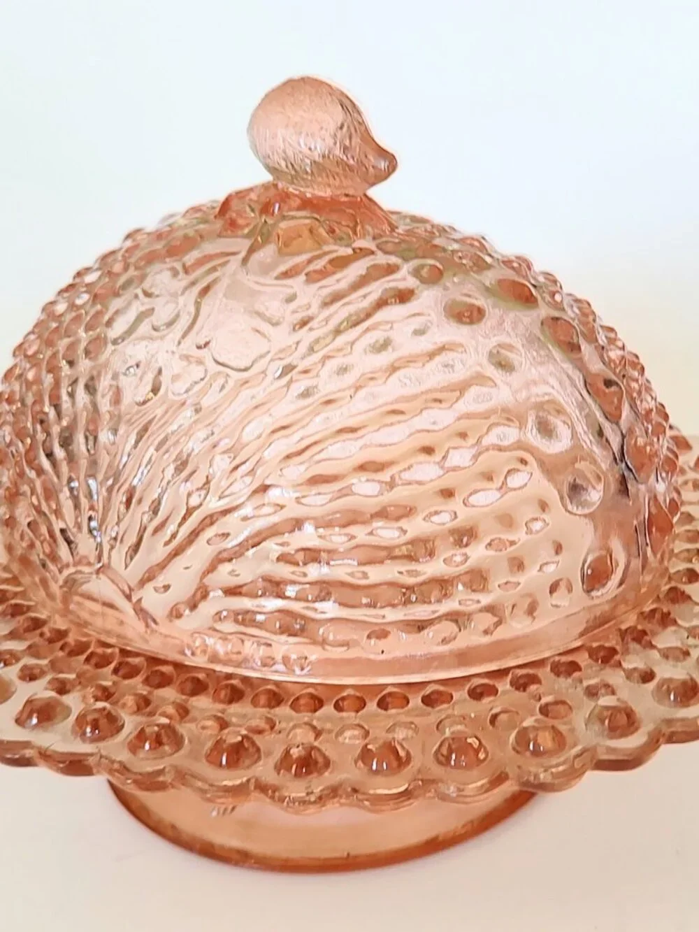 Vintage Pink Nautilus Argonaut Shell Candy Dish National Glass Co Northwood Rare